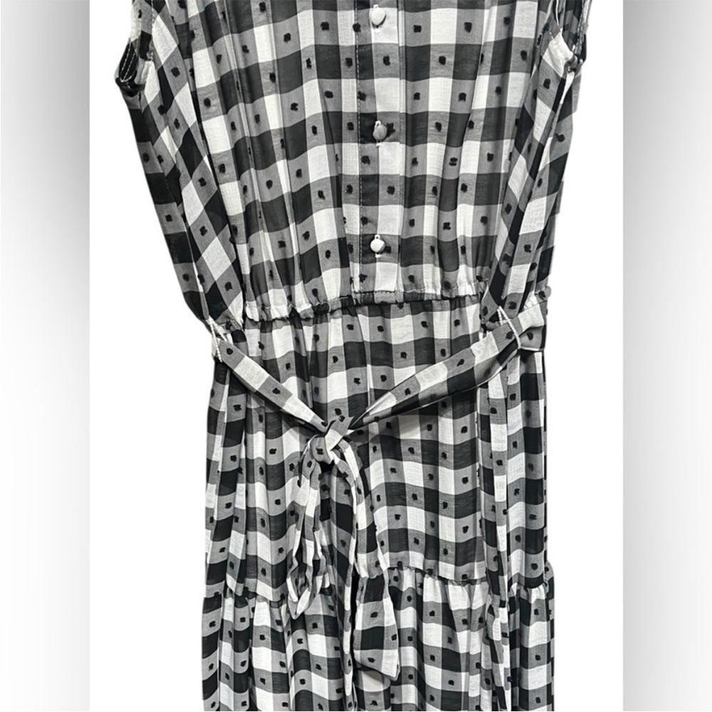 NWT Nanette Lepore Gingham Black and White Collared Shirt Dress - Size 4 - Picture 5 of 12